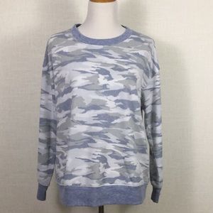 NWOT Splendid light blue camo sweatshirt